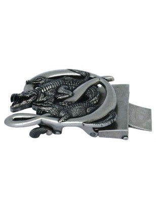 Boucle de ceinture homme  3 crocodiles ceinturon cadre acier