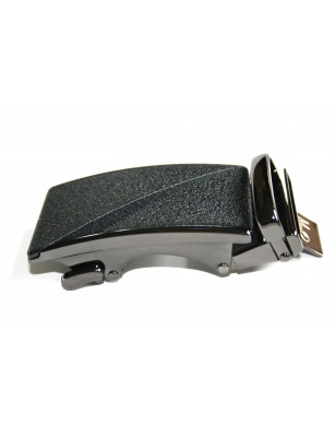 Boucle de ceinture homme noire mat granit avec ligne transversale