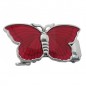 Boucle  argentée grand papillon rouge pour ceinture Femme Lady