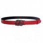 CC128 Ceinture en cuir pleine fleur rouge avec boucle automatique Double G noir CC128 Ceinture en cuir pleine fleur rouge avec boucle automatique Double G noir