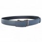 CC540B2 Ceinture  en cuir pleine fleur gris avec boucle automatique assortie.