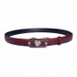 CC111Ceinture en cuir pleine fleur prune avec boucle automatique petit cœur avec brillants CC111Ceinture en cuir pleine fleur prune avec boucle automatique petit cœur avec brillants
