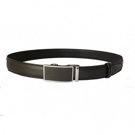 CC517B2 Ceinture  en cuir pleine fleur B2 noir avec boucle automatique aspect traditionnel