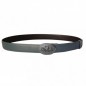 CC617B2 Ceinture en cuir pleine fleur noir avec boucle automatique labyrinthe