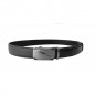 CC504B2 Ceinture en cuir pleine fleur noir avec boucle automatique décor plaque grise avec panthère