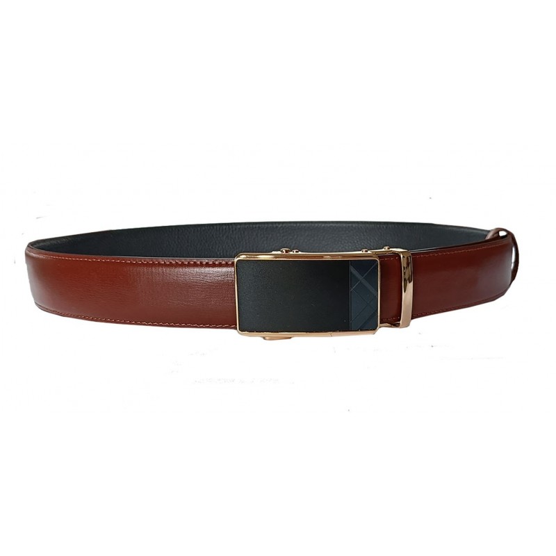 Ceinture en cuir pleine fleur avec boucle automatique