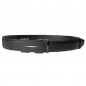 CC509B5  Ceinture  en cuir pleine fleur noire de la gamme B5 avec boucle automatique décor plaque noire avec losange
