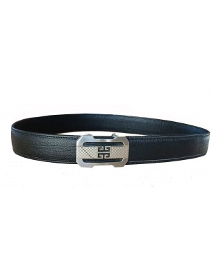 Boucle homme acier inoxydable mat décor damier brillant.