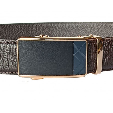 513 Boucle rectangulaire fond noir mat avec cadre  et passant  doré