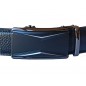 CC553B2 Ceinture  en cuir pleine fleur noire de la gamme B2 avec boucle automatique décor plaque noire avec losanges