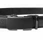 CC515B2 Ceinture en cuir pleine fleur noir avec boucle automatique .