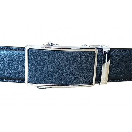 517 Boucle de ceinture homme centre noir mat granit avec cadre couleur argentée