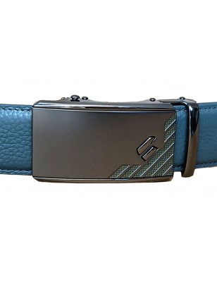 527 Boucle de ceinture homme couleur bronze centre gris rayé brillant