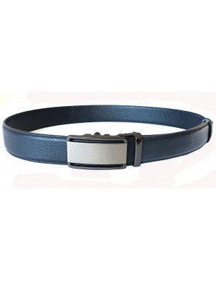 Ceinture homme sans trou MURUZI en cuir pleine fleur noir, équipée de la boucle automatique 501 – LES CLASSIQUES.