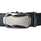 500 Boucle de ceinture homme noire avec plaque centrale en acier brossé
