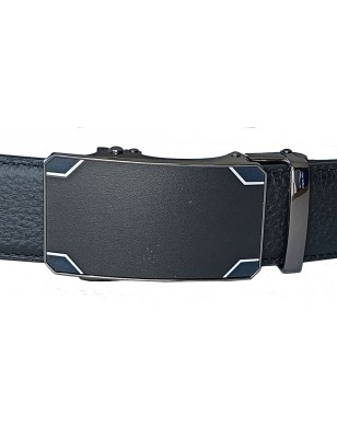 507 Boucle de ceinture homme noire mat avec lignes et angles avec luminosité changeante