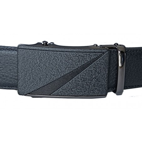 Boucle de ceinture homme noire mat granit avec ligne transversale