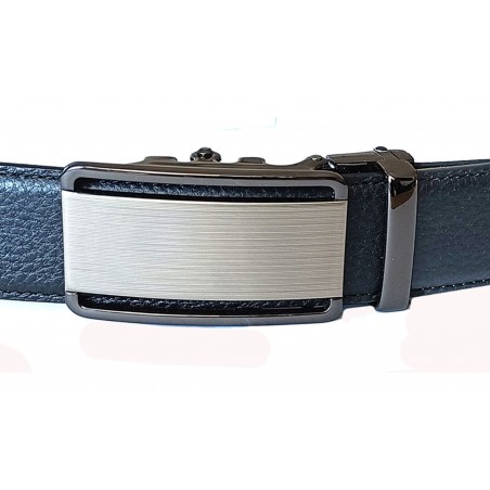 Ceinture homme en cuir pleine fleur noir avec boucle automatique 501