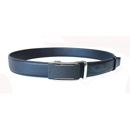 Ceinture en cuir pleine fleur noire de la gamme B2 avec boucle automatique