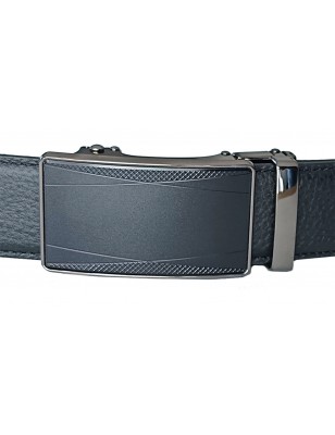 CC530B5 Ceinture  en cuir pleine fleur noir avec boucle automatique