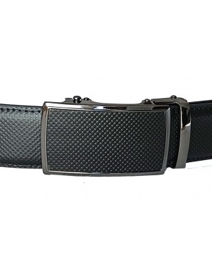CC525B5  Ceinture  en cuir pleine fleur noire de la gamme B5 avec boucle automatique assortie