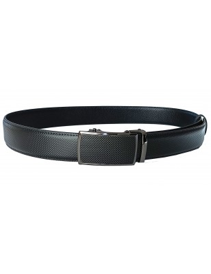 Ceinture  en cuir en cuir pleine fleur noire avec sa boucle automatique assortie