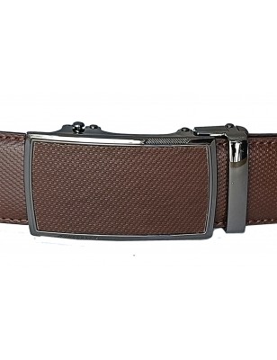 Ceinture automatique homme cuir marron finition carbone – boucle 586