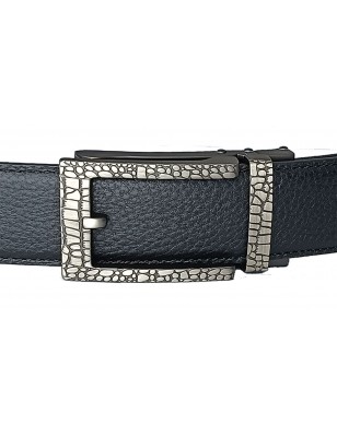 Ceinture homme en cuir pleine fleur noir avec boucle automatique 571