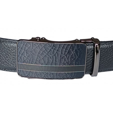 CC555B2 Ceinture en cuir pleine fleur noire de la gamme B2 avec boucle automatique