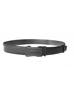 Ceinture homme cuir pleine fleur noir sans trou – Boucle 563 MURUZI