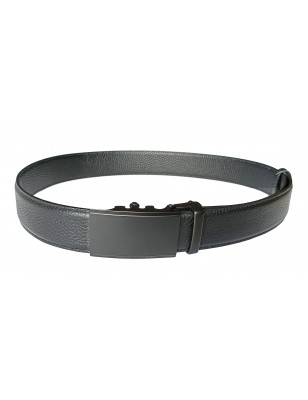 Ceinture homme cuir pleine fleur noir sans trou – Boucle 569 MURUZI