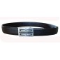 CC801B6 Ceinture en cuir pleine fleur branche noire avec boucle automatique, décor labyrinthe CC801B6 Ceinture en cuir pleine fleur branche noire avec boucle automatique, décor labyrinthe