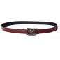CC128 Ceinture en cuir pleine fleur prune avec boucle automatique Double G noir CC128 Ceinture en cuir pleine fleur prune avec boucle automatique Double G noir