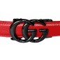 CC128 Ceinture en cuir pleine fleur rouge avec boucle automatique Double G noir CC128 Ceinture en cuir pleine fleur rouge avec boucle automatique Double G noir