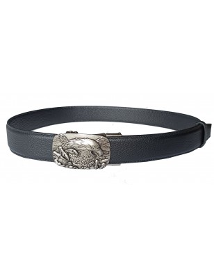Ceinture  en cuir en cuir pleine fleur noir de la gamme B2 avec sa boucle automatique biker