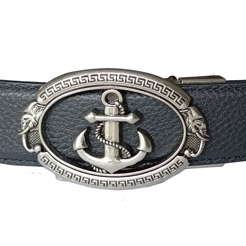 CC614B2 Ceinture  en cuir pleine fleur noir de la gamme B2 avec boucle automatique