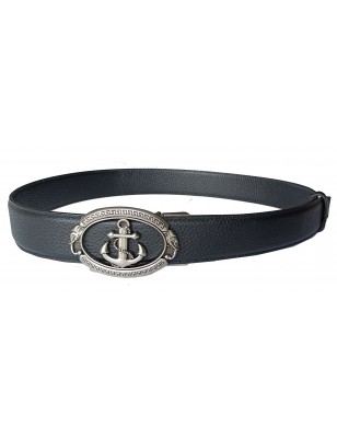Ceinture  en cuir en cuir pleine fleur noir avec sa boucle automatique
