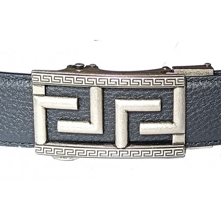 Ceinture homme automatique sans trou MURUZI 615 cuir B2 noir – BIKER