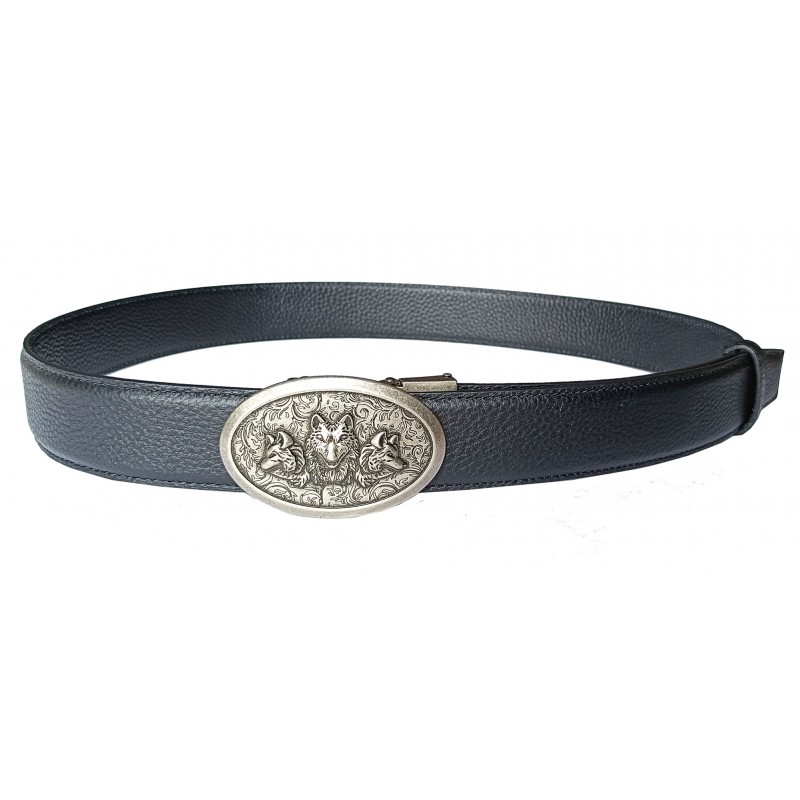 Ceinture en cuir pleine fleur avec boucle automatique