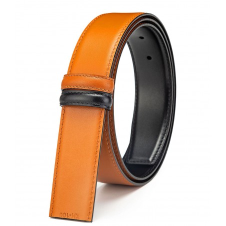 Lanière bicolore B5 en cuir pleine fleur grand luxe