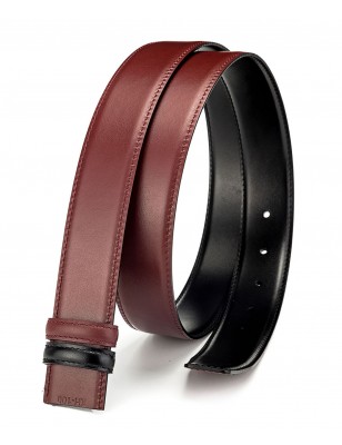 Lanière bicolore B5 en cuir pleine fleur grand luxe