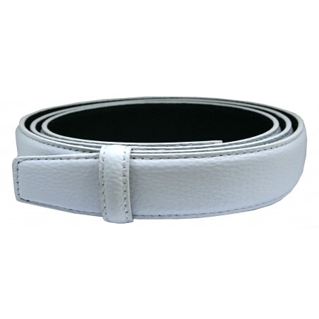 Lanière LB2 Blanche cuir pleine fleur finition Les Classiques pour ceinture à boucle automatique