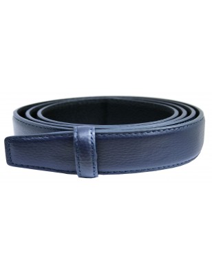 Lanière LB2 Bleue cuir pleine fleur finition Les Classiques  pour ceinture à boucle automatique