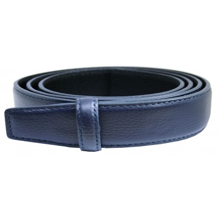 Lanière LB2 Bleue cuir pleine fleur finition Les Classiques pour ceinture à boucle automatique