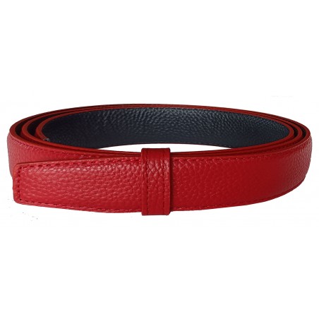 Lanière LB2 Rouge cuir pleine fleur finition Les Classiques pour ceinture à boucle automatique