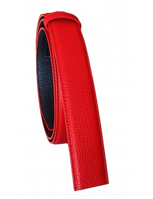 Lanière cuir pleine fleur  Rouge pour ceinture à boucle automatique