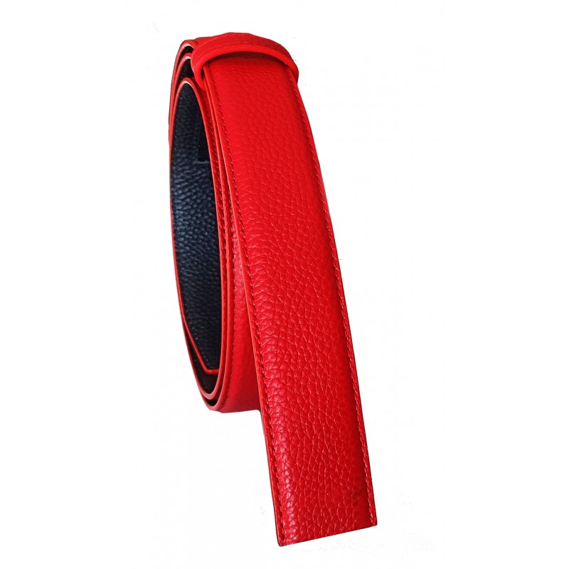 Lanière LB2 Rouge cuir pleine fleur finition Les Classiques pour ceinture à boucle automatique Lanière LB2 Rouge cuir pleine fleur finition Les Classiques pour ceinture à boucle automatique