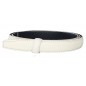 Lanière Blanche cuir Lady pleine fleur  finition Luxe pour ceinture à boucle automatique