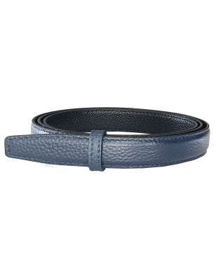 Lanière à crémaillère cuir pleine fleur gris acier de la gamme Lady finition Luxe pour ceinture à boucle automatique