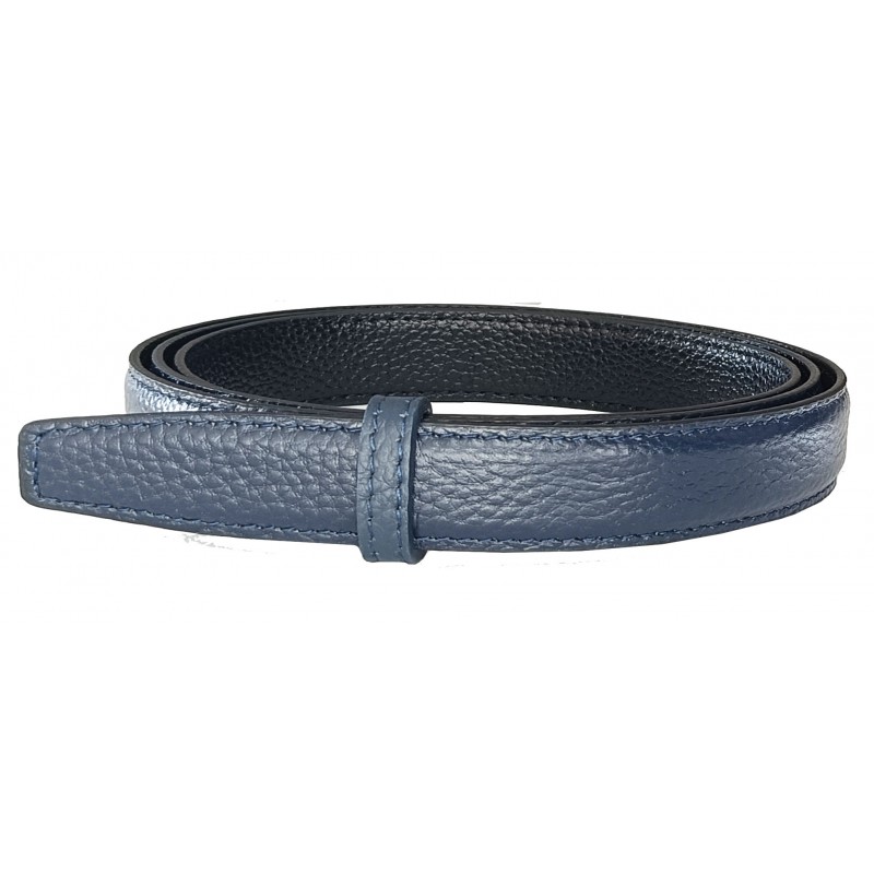 Lanière à crémaillère cuir pleine fleur gris acier de la gamme Lady finition Luxe pour ceinture à boucle automatique